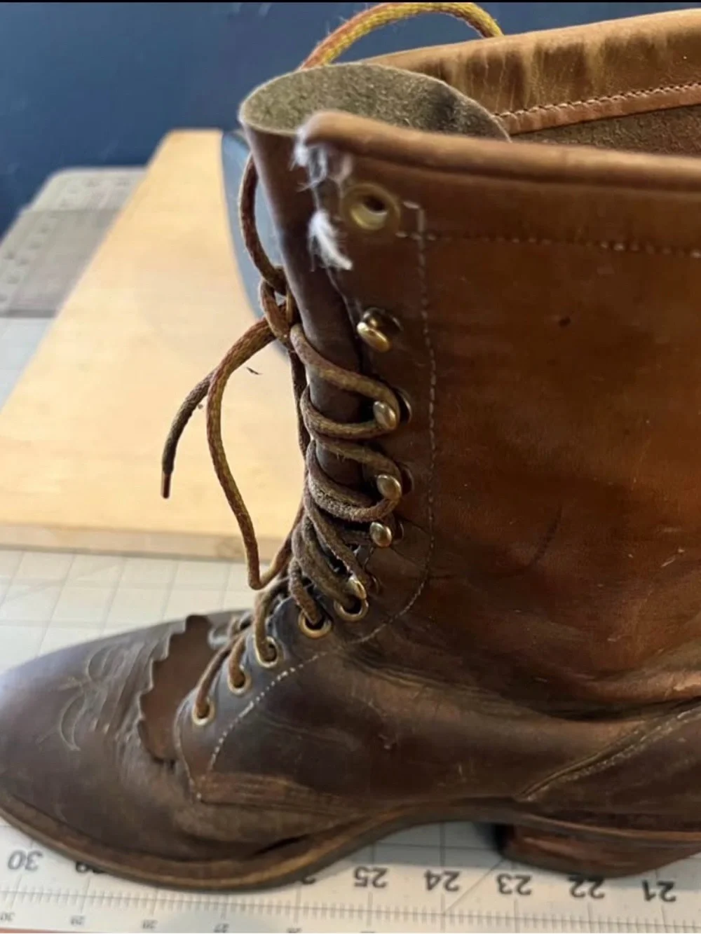Chippewa Brown Leather Lace-Up Packer Work Boots Size 10B